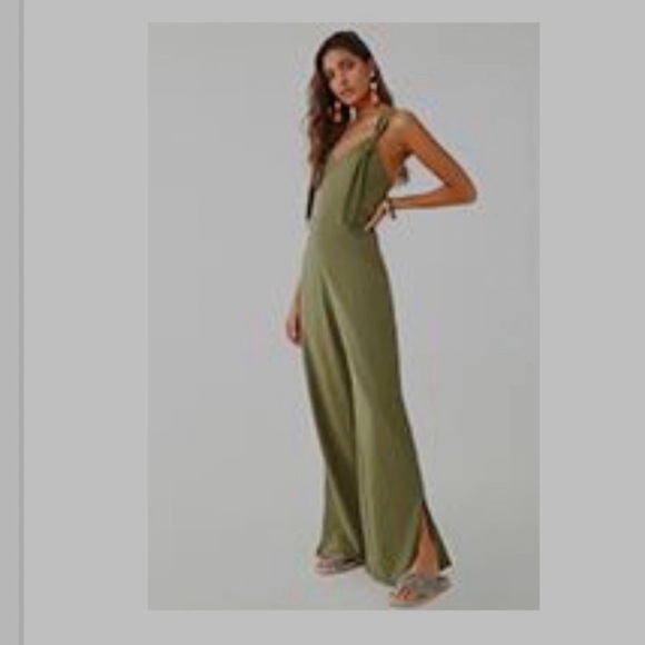 Forever 21 Pants - Emory Park Khaki Jumpsuit with Tie Straps